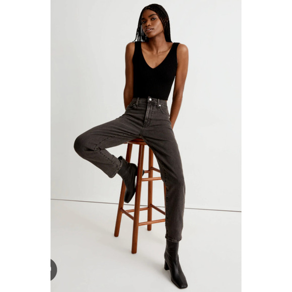 Madewell Denim - Madewell Jeans Womens 23 Gray The Perfect Vintage Straight Leg Hi Rise Dark Wash